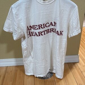 American Heartbreak Graphic Tee - White with Maroon Print